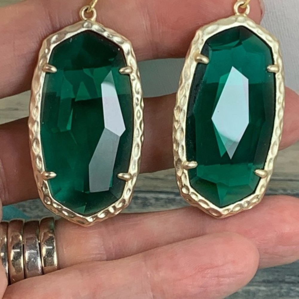Kendra Scott Danielle Gold Drop Emerald Earrings